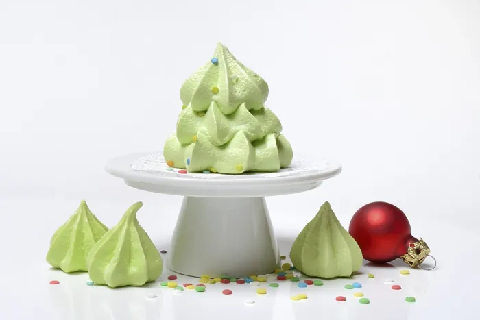 Gerahmter Druck : Weihnachtstanne aus Meringue Gerahmter Druck : Weihnachtstanne aus Meringue