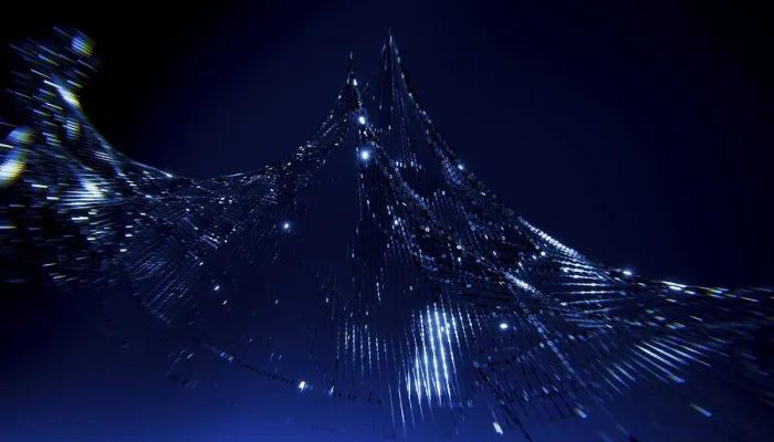 Gerahmter Druck : Eine fesselnde 3D-Illustration, die eine Welle von Binärcode darstellt. Gerahmter Druck : Eine fesselnde 3D-Illustration, die eine Welle von Binärcode darstellt.