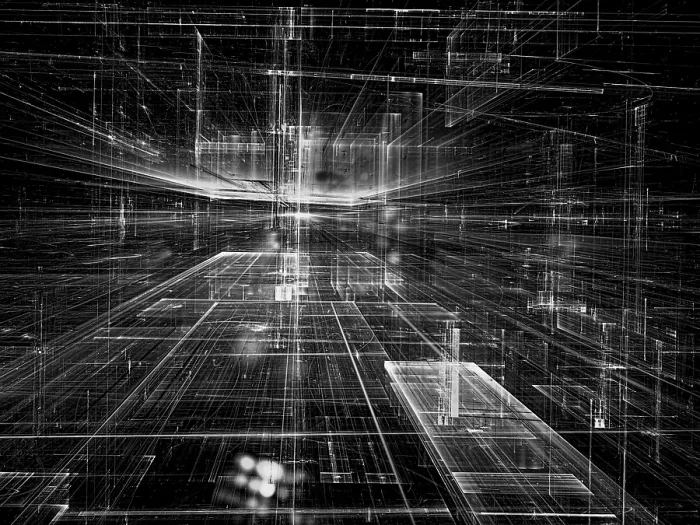 Gerahmter Druck : Moderne Technologie-Hintergrund mit Lichteffekten - abstrakte computer-generierte Bild.