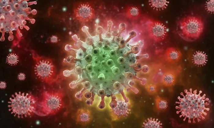 Gerahmter Druck : Affenpoxvirus, Hintergrund des Affenpoxvirus. Gerahmter Druck : Affenpoxvirus, Hintergrund des Affenpoxvirus.