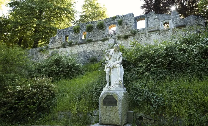 Gerahmter Druck : Denkmal, Statue zu William Shakespeare. Gerahmter Druck : Denkmal, Statue zu William Shakespeare.
