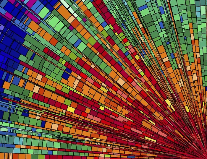 Gerahmter Druck : Mosaikstrahlen-Hintergrund in Farben. Gerahmter Druck : Mosaikstrahlen-Hintergrund in Farben.