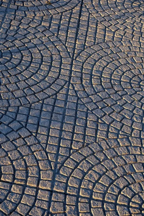 Gerahmter Druck : Mosaikdetail einer Gehwegsfläche Gerahmter Druck : Mosaikdetail einer Gehwegsfläche
