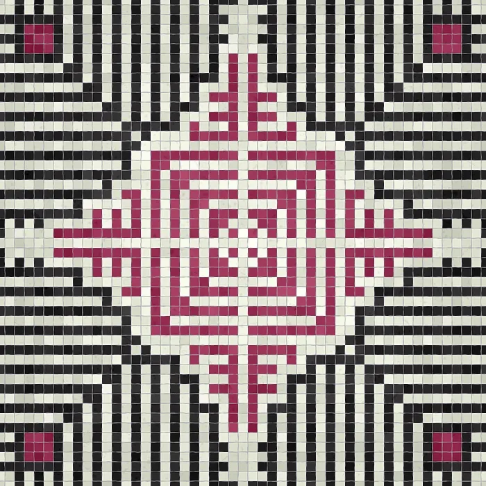 Gerahmter Druck : Mosaik-Steinplatten-Hintergrund, lückenloser Vektormuster.