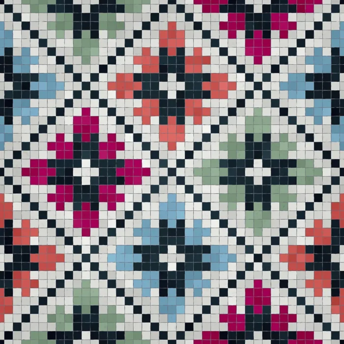 Gerahmter Druck : Mosaik-Steinplatten-Hintergrund, lückenloser Vektormuster. Gerahmter Druck : Mosaik-Steinplatten-Hintergrund, lückenloser Vektormuster.