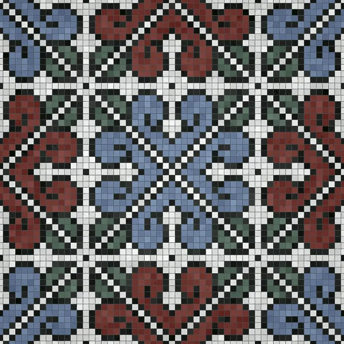 Gerahmter Druck : Mosaik-Steinplatten-Hintergrund, lückenloser Vektormuster. Gerahmter Druck : Mosaik-Steinplatten-Hintergrund, lückenloser Vektormuster.