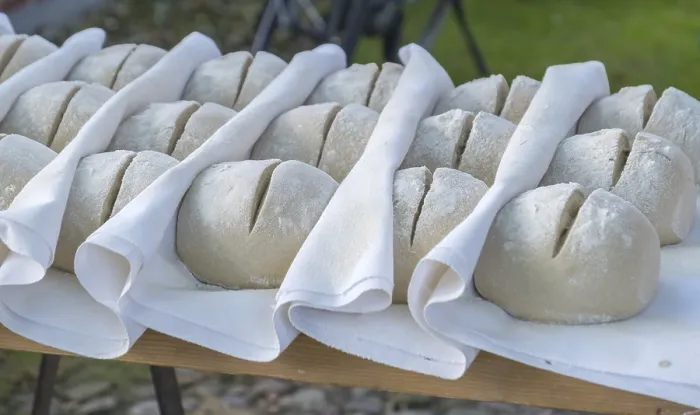 Gerahmter Druck : Backofenfertige Brote. Gerahmter Druck : Backofenfertige Brote.