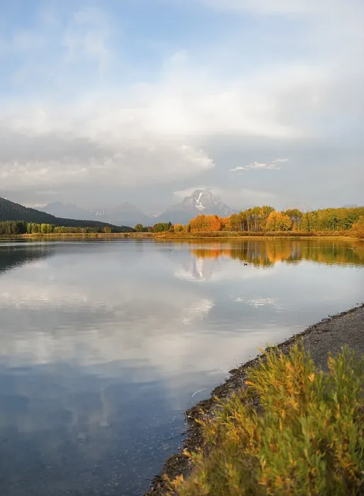 Gerahmter Druck : Mount Moran spiegelt sich im Snake River. Gerahmter Druck : Mount Moran spiegelt sich im Snake River.