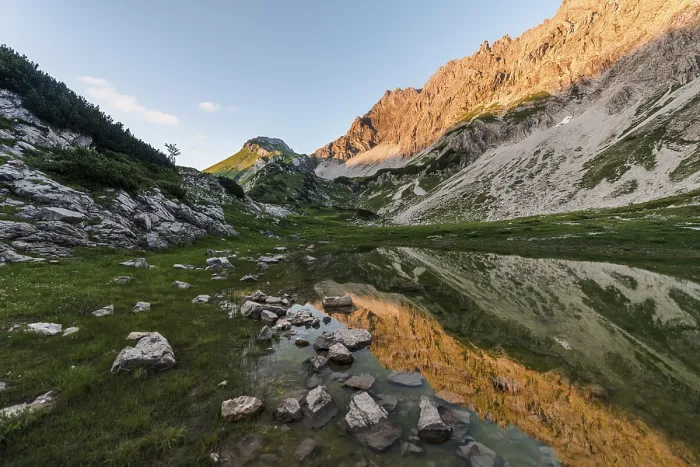 Gerahmter Druck : Berge im Abendlicht. Gerahmter Druck : Berge im Abendlicht.