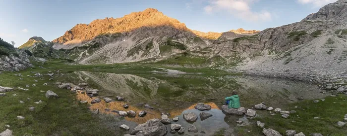 Gerahmter Druck : Berge im Abendlicht. Gerahmter Druck : Berge im Abendlicht.