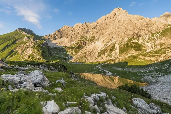 Gerahmter Druck : Berge im Abendlicht. Gerahmter Druck : Berge im Abendlicht.