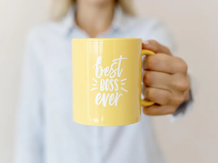 Gerahmter Druck : Tasse mit besten Chef-Botschaft. Gerahmter Druck : Tasse mit besten Chef-Botschaft.