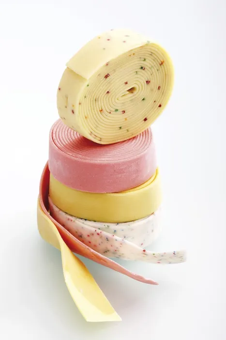 Gerahmter Druck : Bunte Kaugummifäden Gerahmter Druck : Bunte Kaugummifäden