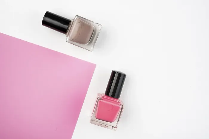 Gerahmter Druck : Nagellack-Satz mit Kopie-Raum. Gerahmter Druck : Nagellack-Satz mit Kopie-Raum.