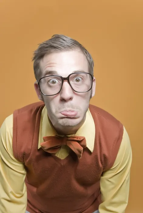 Gerahmter Druck : Nerd, Gesicht. Gerahmter Druck : Nerd, Gesicht.