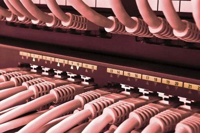 Gerahmter Druck : Netzwerk-LAN-Patchfeld Netzwerk-LAN-Patchfeld Gerahmter Druck : Netzwerk-LAN-Patchfeld Netzwerk-LAN-Patchfeld