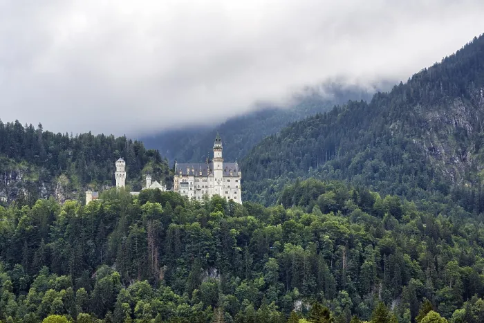 Gerahmter Druck : Schloss Neuschwanstein, Wolkenbedeckung. Gerahmter Druck : Schloss Neuschwanstein, Wolkenbedeckung.