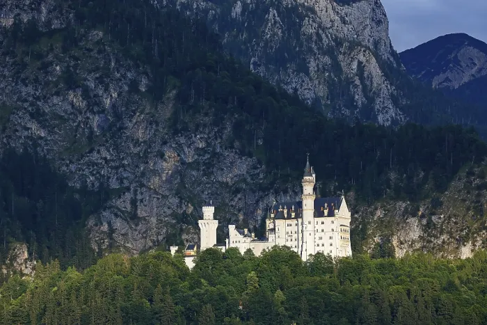 Gerahmter Druck : Schloss Neuschwanstein am Abendlicht. Gerahmter Druck : Schloss Neuschwanstein am Abendlicht.