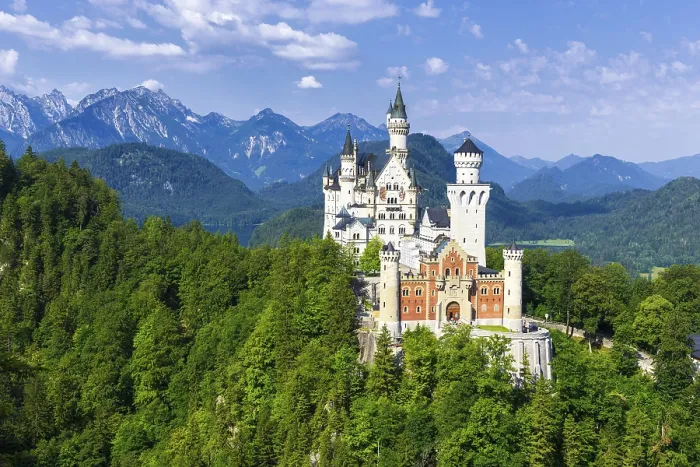 Gerahmter Druck : Schloss Neuschwanstein im Sommer. Gerahmter Druck : Schloss Neuschwanstein im Sommer.