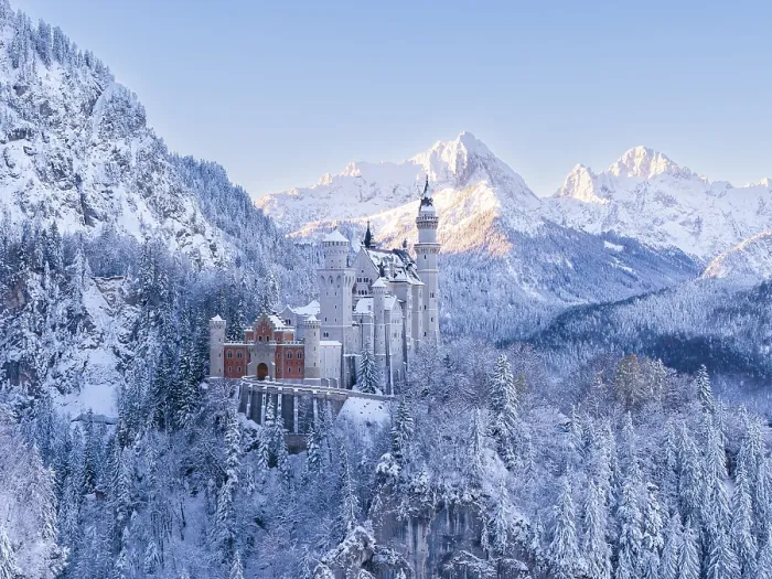 Gerahmter Druck : Schloss Neuschwanstein im Winter. Gerahmter Druck : Schloss Neuschwanstein im Winter.