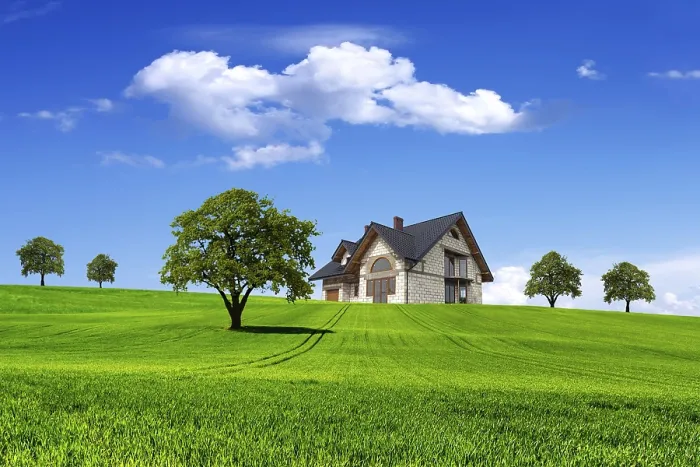 Gerahmter Druck : Neues Haus. Gerahmter Druck : Neues Haus.