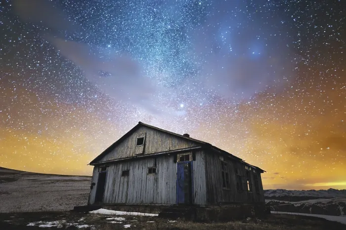 Gerahmter Druck : Winterlandschaft bei Nacht Gerahmter Druck : Winterlandschaft bei Nacht
