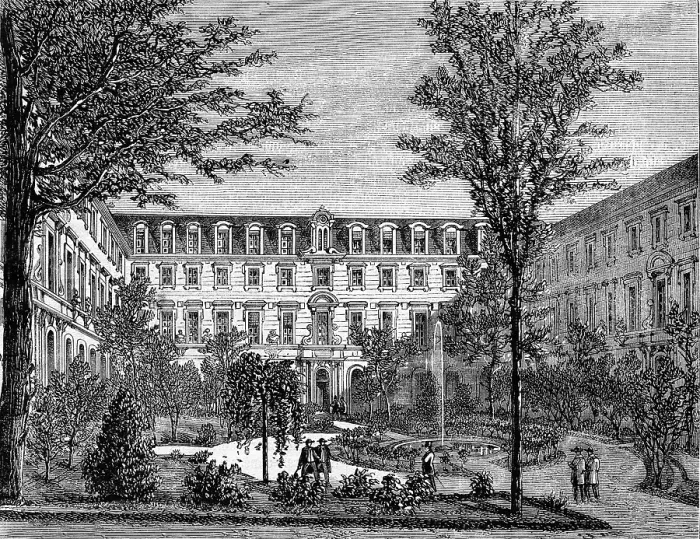 Gerahmter Druck : Die Normalschule, Innenansicht. Gerahmter Druck : Die Normalschule, Innenansicht.