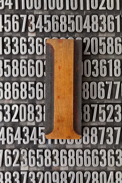 Gerahmter Druck : Zahl eins - numerische Abstraktion Gerahmter Druck : Zahl eins - numerische Abstraktion