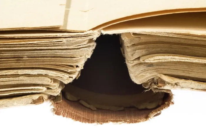 Gerahmter Druck : Altes Buch (1911) - Detail.