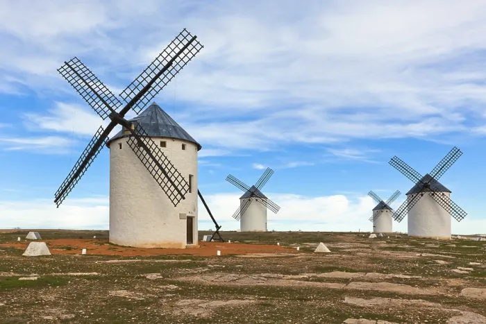 Gerahmter Druck : Alte spanische Windmühlen, Campo de Criptana Gerahmter Druck : Alte spanische Windmühlen, Campo de Criptana