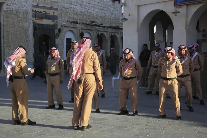Gerahmter Druck : Altstadt von Doha, Wechsel der Wache