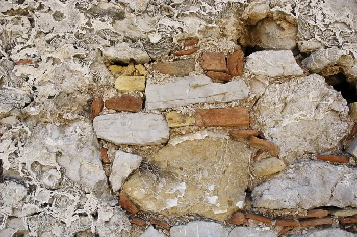 Gerahmter Druck : Alte verwitterte Mauer, Detail. Gerahmter Druck : Alte verwitterte Mauer, Detail.