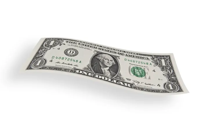 Gerahmter Druck : Ein-Dollar-Schein, schwebender Dollar. Gerahmter Druck : Ein-Dollar-Schein, schwebender Dollar.