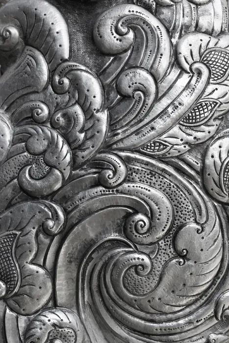 Gerahmter Druck : Orientalisches Muster, Gravur auf Silber. Gerahmter Druck : Orientalisches Muster, Gravur auf Silber.