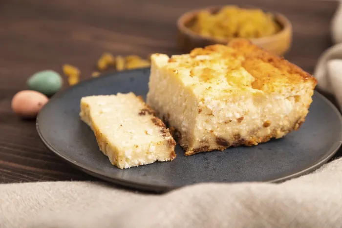 Gerahmter Druck : Käsekuchen- Auflauf
