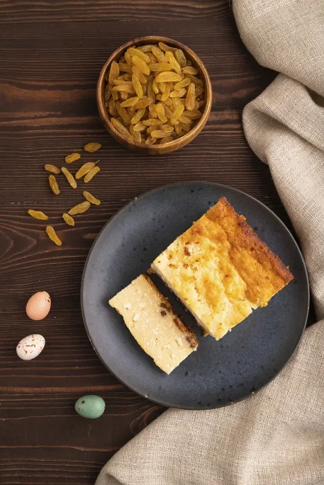 Gerahmter Druck : Käsekuchenauflauf Gerahmter Druck : Käsekuchenauflauf