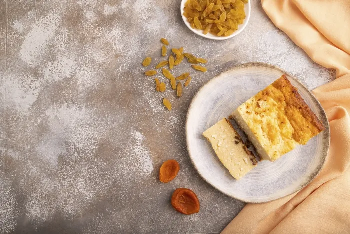 Gerahmter Druck : Käsekuchen- Auflauf Gerahmter Druck : Käsekuchen- Auflauf