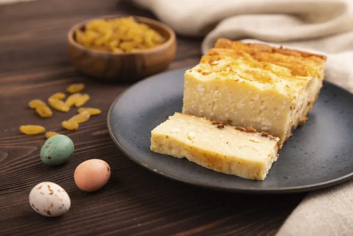 Gerahmter Druck : Käsekuchenauflauf Gerahmter Druck : Käsekuchenauflauf