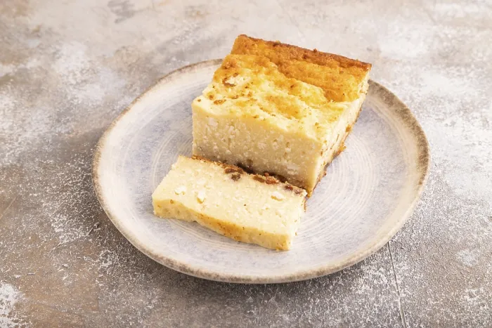 Gerahmter Druck : Käsekuchen- Auflauf Gerahmter Druck : Käsekuchen- Auflauf