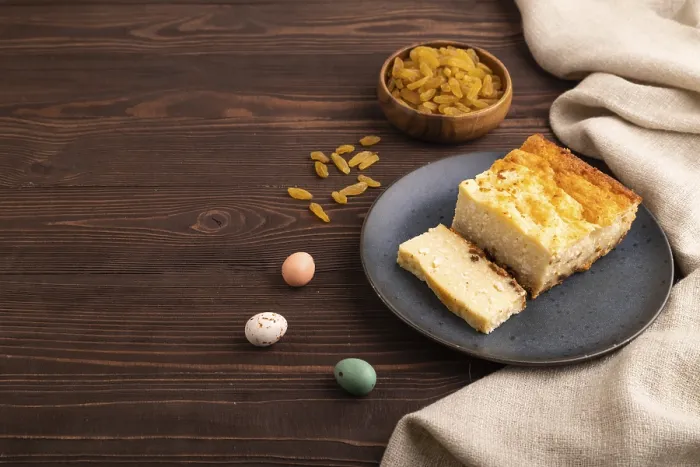 Gerahmter Druck : Käsekuchenauflauf Gerahmter Druck : Käsekuchenauflauf