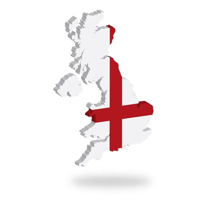 Gerahmter Druck : Wappen und Flagge Englands, 3D, schwebend. Gerahmter Druck : Wappen und Flagge Englands, 3D, schwebend.