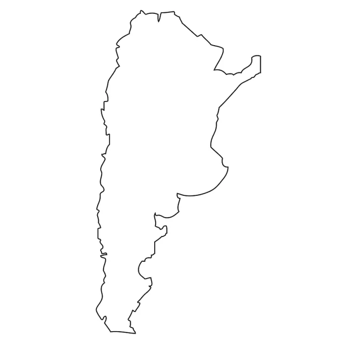 Gerahmter Druck : Übersicht, Karte Argentiniens.