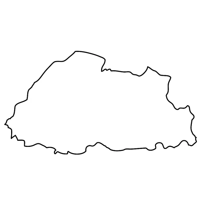 Gerahmter Druck : Umschlag, Karte von Bhutan. Gerahmter Druck : Umschlag, Karte von Bhutan.