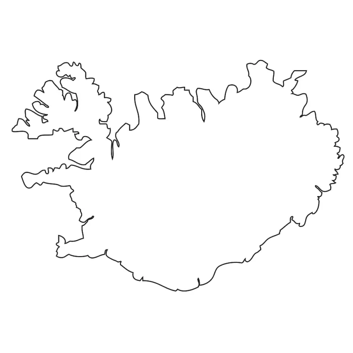 Gerahmter Druck : Umschlag, Karte Islands Gerahmter Druck : Umschlag, Karte Islands