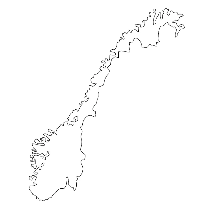 Gerahmter Druck : Umschlag, Karte Norwegens Gerahmter Druck : Umschlag, Karte Norwegens