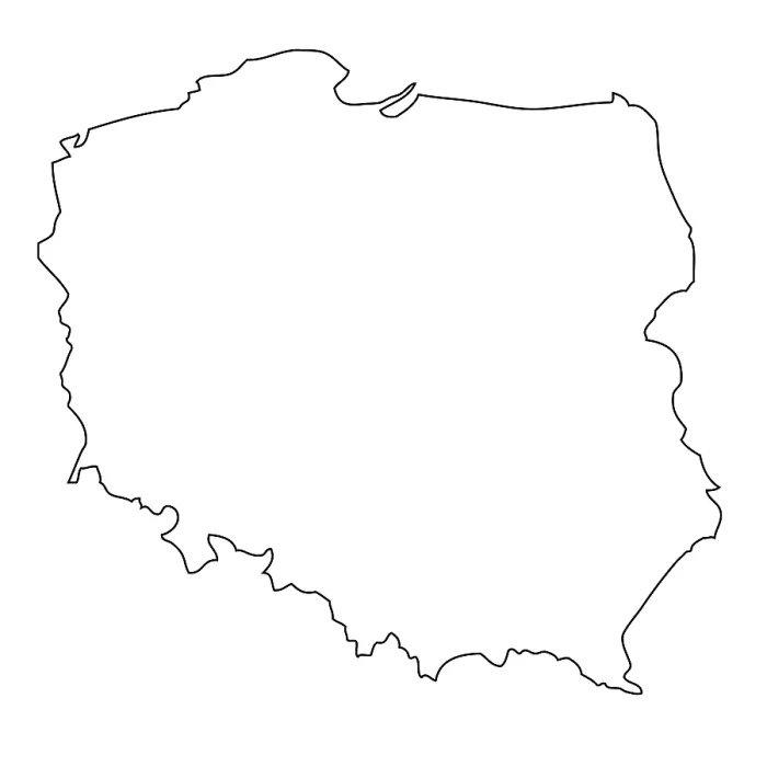 Gerahmter Druck : Umfassung, Karte Polens. Gerahmter Druck : Umfassung, Karte Polens.