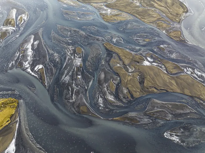 Gerahmter Druck : Überwuchertes Flusslandschaft, Eldhraun. Gerahmter Druck : Überwuchertes Flusslandschaft, Eldhraun.
