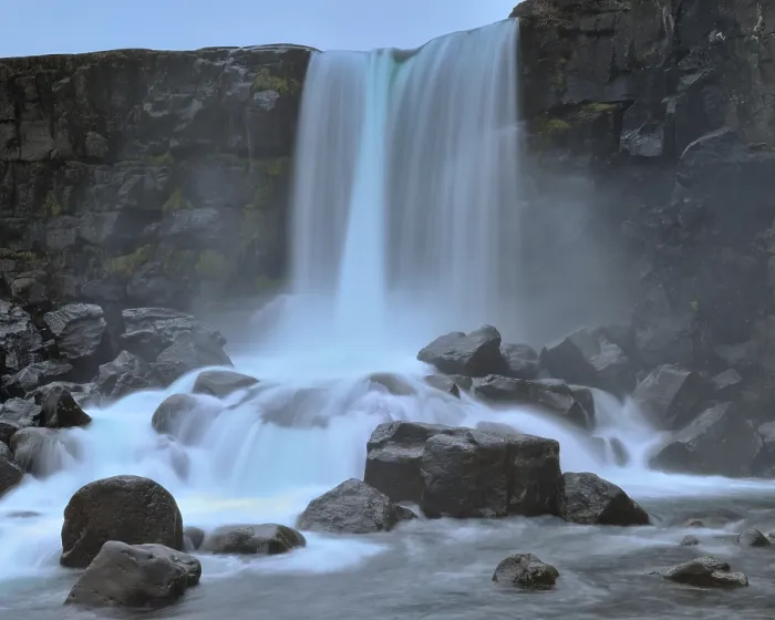 Gerahmter Druck : Oxararfoss-Wasserfall Gerahmter Druck : Oxararfoss-Wasserfall