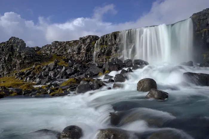 Gerahmter Druck : Oxararfoss-Wasserfall Gerahmter Druck : Oxararfoss-Wasserfall