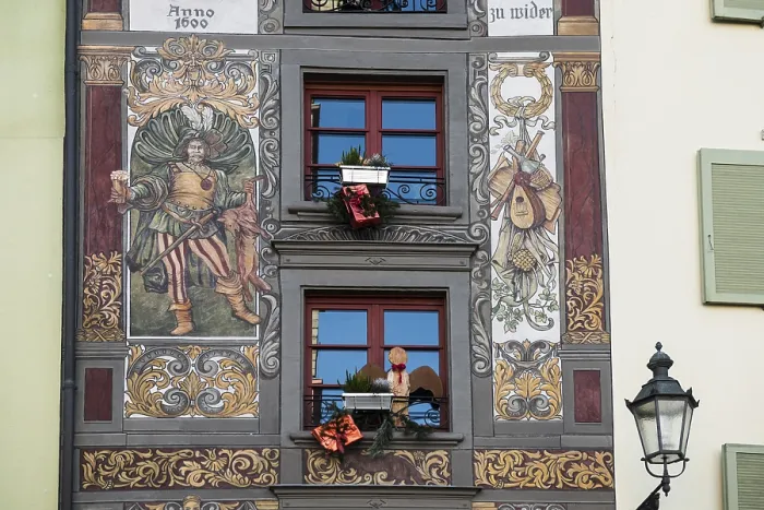Gerahmter Druck : Gemaltes Hausfassade, Bad Säckingen Gerahmter Druck : Gemaltes Hausfassade, Bad Säckingen